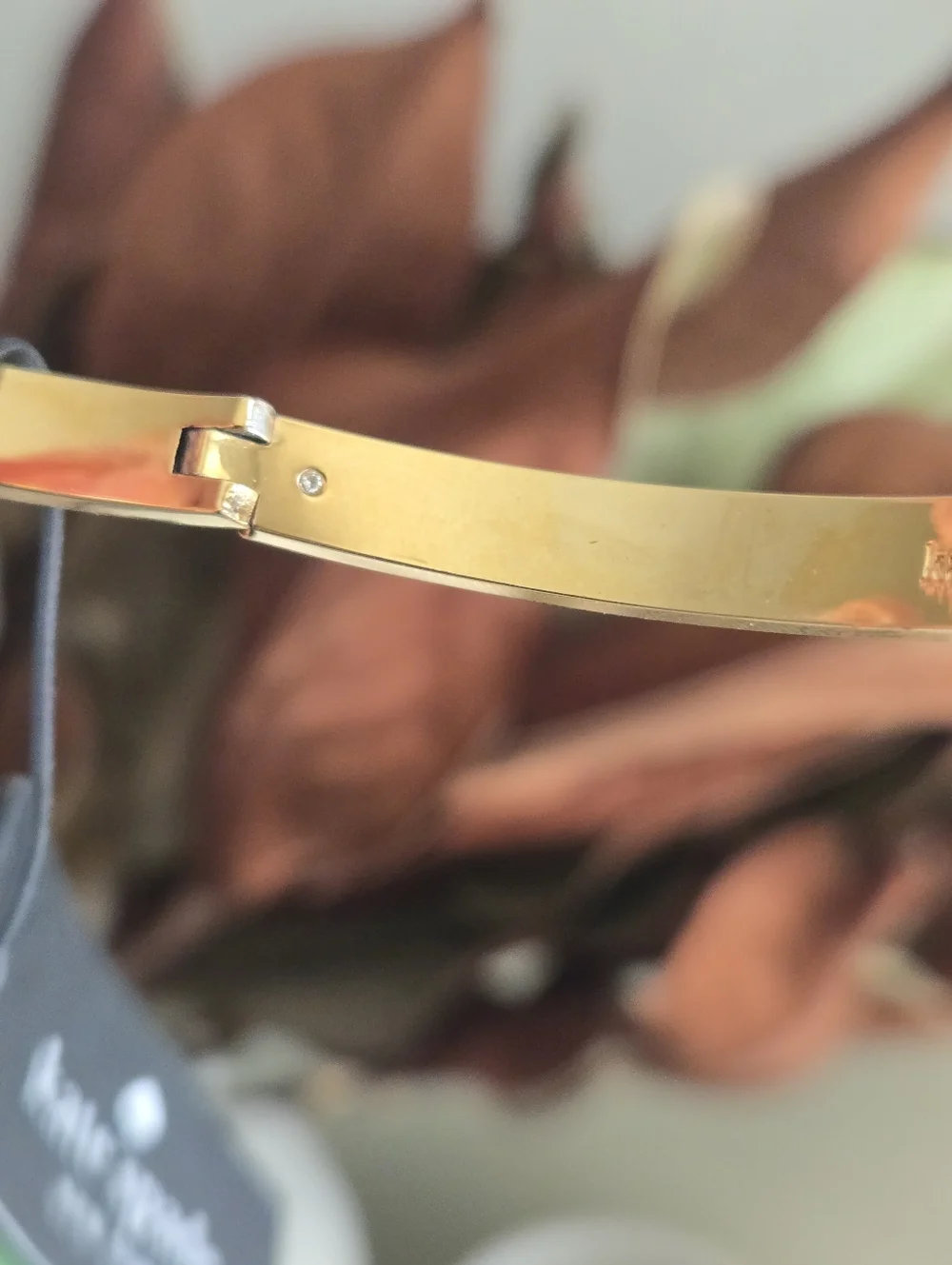 NWT Kate Spade Gold Tone Pavé Double-Row Hinged Bangle Bracelet